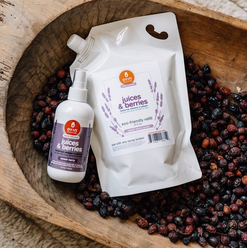 Oyin Handmade Juices & Berries hydrating herbal leave-in 1-liter eco-friendly refill pouch - Image 2